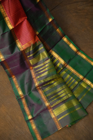 KANCHIPURAM PURE SILK CHECKS HANDLOOM SAREE
