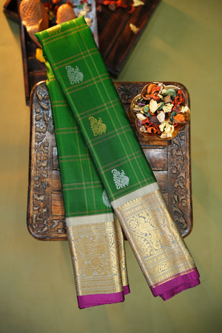 GADWAL PURE SILK CHECKS HANDLOOM SAREE