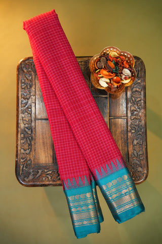 GADWAL PURE COTTON CHECKS SAREE