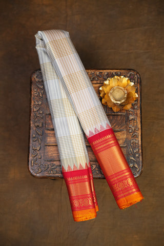 GADWAL PURE SILK CHECKS HANDLOOM SAREE