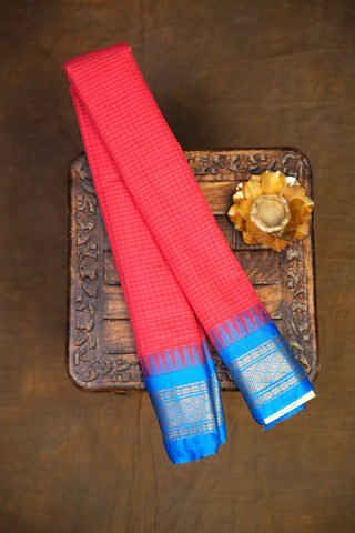 GADWAL PURE COTTON CHECKS SAREE