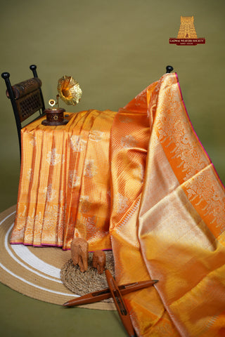 KANCHIPURAM PURE SILK TISSUE BROCADE SAREE