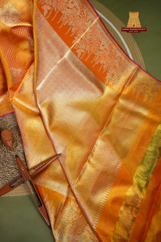 KANCHIPURAM PURE SILK TISSUE BROCADE SAREE