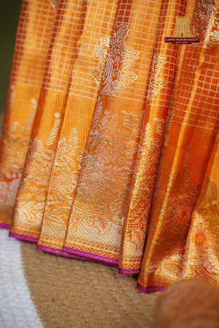 KANCHIPURAM PURE SILK TISSUE BROCADE SAREE
