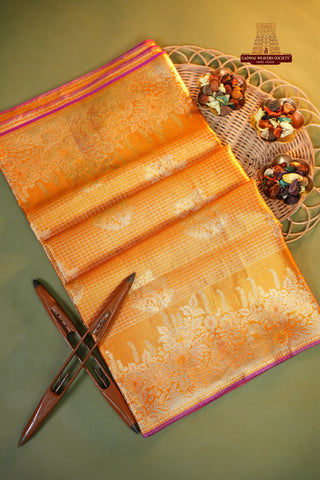 KANCHIPURAM PURE SILK TISSUE BROCADE SAREE