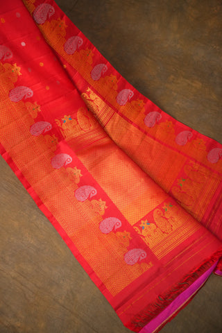 GADWAL PURE SILK MEENAKARI TURNING BORDER SAREE