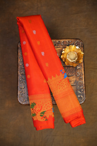 GADWAL PURE SILK MEENAKARI TURNING BORDER SAREE