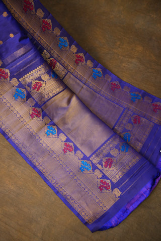 GADWAL PURE SILK MEENAKARI TURNING BORDER SAREE