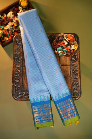 GADWAL PURE SILK SMALL BORDER CHECKS HANDLOOM SAREE