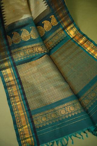 GADWAL PURE SILK SMALL BORDER CHECKS HANDLOOM SAREE
