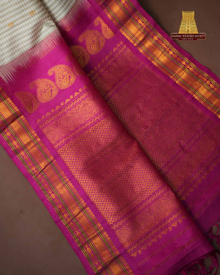 GADWAL PURE SILK GINGHAM CHECKS SAREE