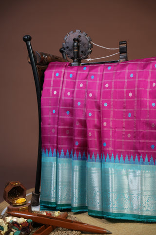 GADWAL PURE SILK CHECKS HANDLOOM SAREE