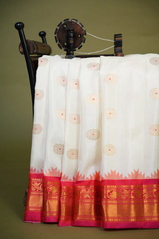 GADWAL PURE SILK GANGA JAMUNA BORDER SAREE
