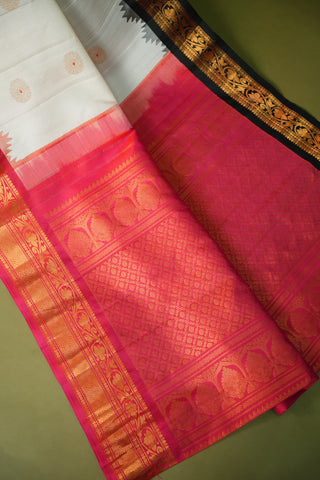 GADWAL PURE SILK GANGA JAMUNA BORDER SAREE