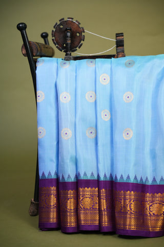 GADWAL PURE SILK GANGA JAMUNA BORDER SAREE