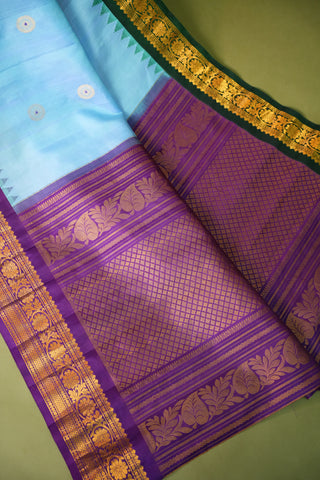 GADWAL PURE SILK GANGA JAMUNA BORDER SAREE