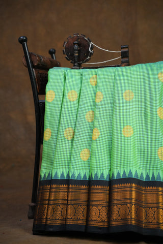 GADWAL PURE SILK HANDLOOM SAREE WITH GANGA JAMUNA BORDER