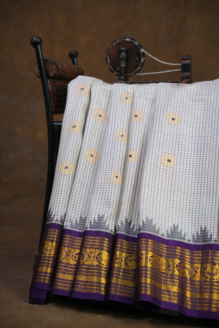 GADWAL PURE SILK HANDLOOM SAREE WITH GANGA JAMUNA BORDER