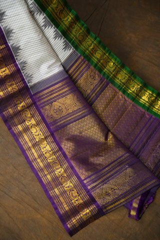 GADWAL PURE SILK HANDLOOM SAREE WITH GANGA JAMUNA BORDER