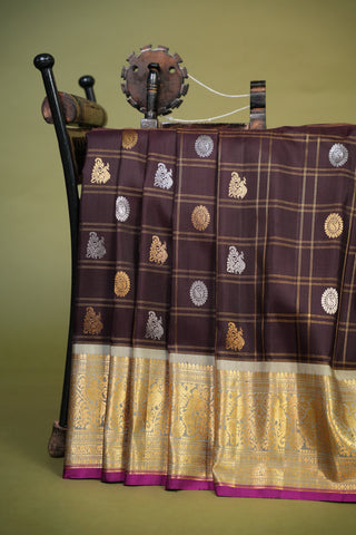 GADWAL PURE SILK CHECKS HANDLOOM SAREE