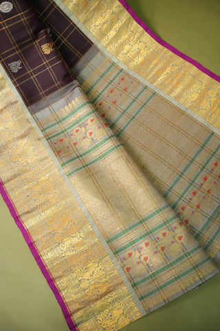 GADWAL PURE SILK CHECKS HANDLOOM SAREE