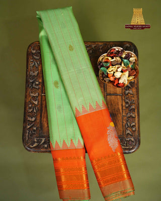 GADWAL PURE SILK GAP BORDER HANDLOOM SAREE