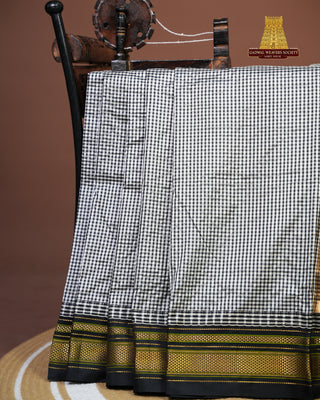 NARAYANPET GINGHAM CHECKS PURE SILK HANDLOOM SAREE