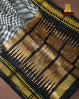 NARAYANPET GINGHAM CHECKS PURE SILK HANDLOOM SAREE