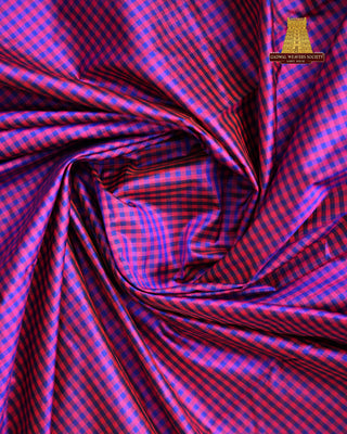 NARAYANPET GINGHAM CHECKS PURE SILK HANDLOOM SAREE