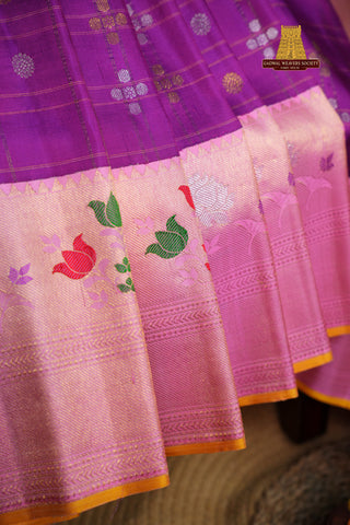 GADWAL PURE SILK MEENAKARI HANDLOOM SAREE