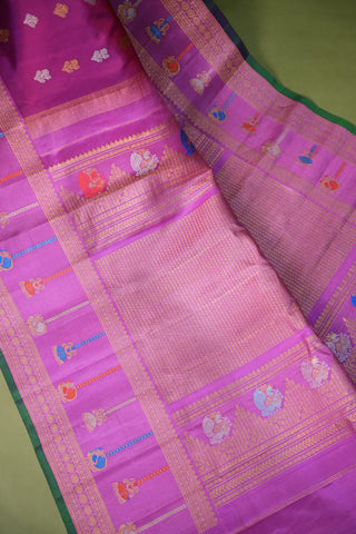 GADWAL PURE SILK MEENAKARI TURNING BORDER SAREE