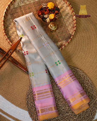 EXCLUSIVE GADWAL PURE SILK GAP BORDER HANDLOOM SAREE