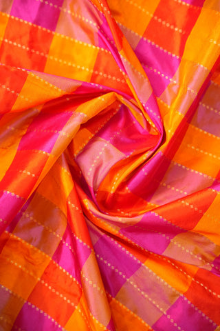 NARAYANPET KATTAM CHECKS PURE SILK HANDLOOM SAREE