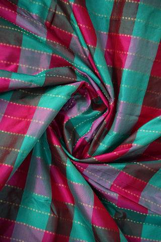 NARAYANPET KATTAM CHECKS PURE SILK HANDLOOM SAREE