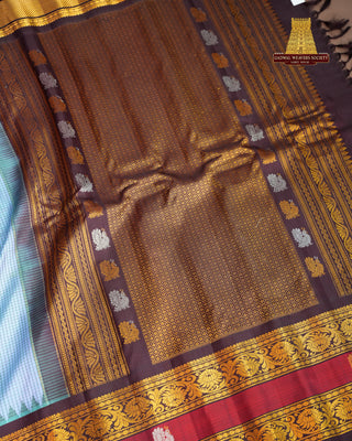GADWAL PURE SILK GAP BORDER HANDLOOM SAREE