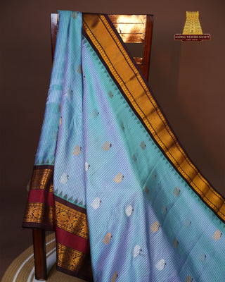GADWAL PURE SILK GAP BORDER HANDLOOM SAREE
