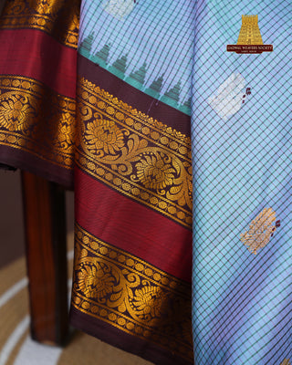 GADWAL PURE SILK GAP BORDER HANDLOOM SAREE
