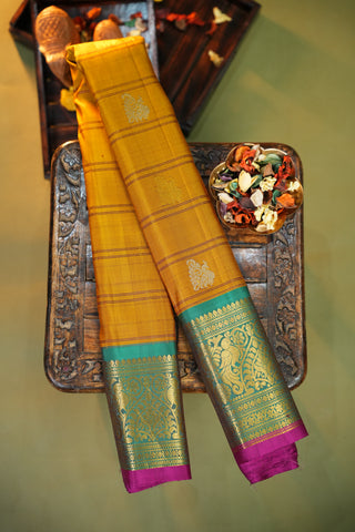 GADWAL PURE SILK CHECKS HANDLOOM SAREE