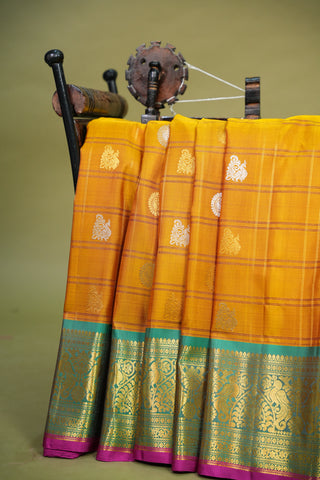 GADWAL PURE SILK CHECKS HANDLOOM SAREE