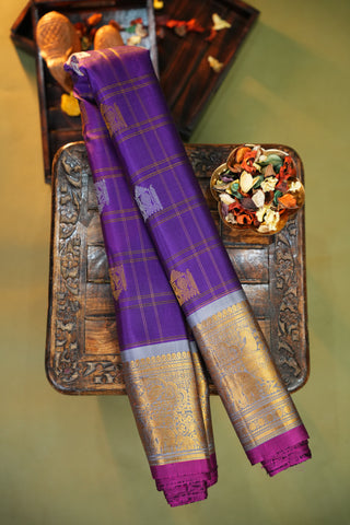 GADWAL PURE SILK CHECKS HANDLOOM SAREE