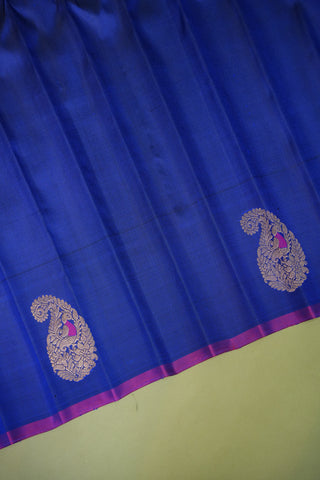 GADWAL PURE SILK GAP BORDER BUTTA HANDLOOM SAREE