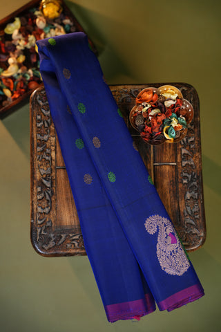 GADWAL PURE SILK GAP BORDER BUTTA HANDLOOM SAREE
