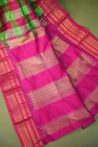 NARAYANPET KATTAM CHECKS PURE SILK HANDLOOM SAREE