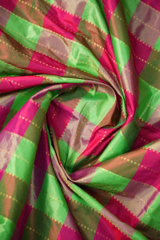 NARAYANPET KATTAM CHECKS PURE SILK HANDLOOM SAREE