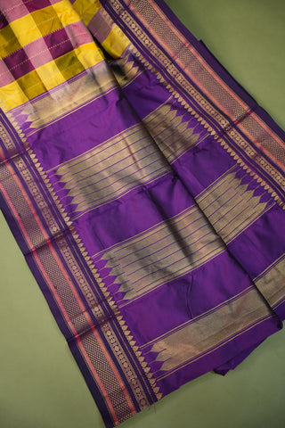 NARAYANPET KATTAM CHECKS PURE SILK HANDLOOM SAREE