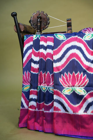 POCHAMPALLY TWILL IKKAT PURE SILK HANDLOOM SAREE