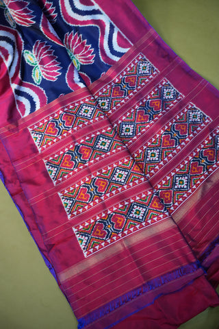 POCHAMPALLY TWILL IKKAT PURE SILK HANDLOOM SAREE