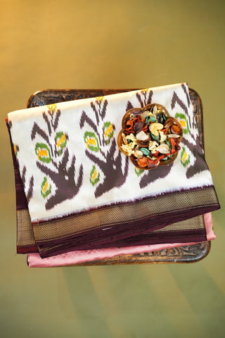 POCHAMPALLY TWILL IKKAT PURE SILK HANDLOOM SAREE