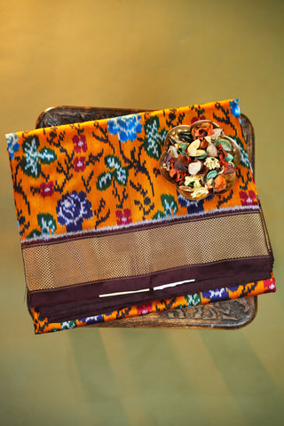 POCHAMPALLY TWILL IKKAT PURE SILK HANDLOOM SAREE