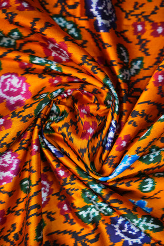 POCHAMPALLY TWILL IKKAT PURE SILK HANDLOOM SAREE
